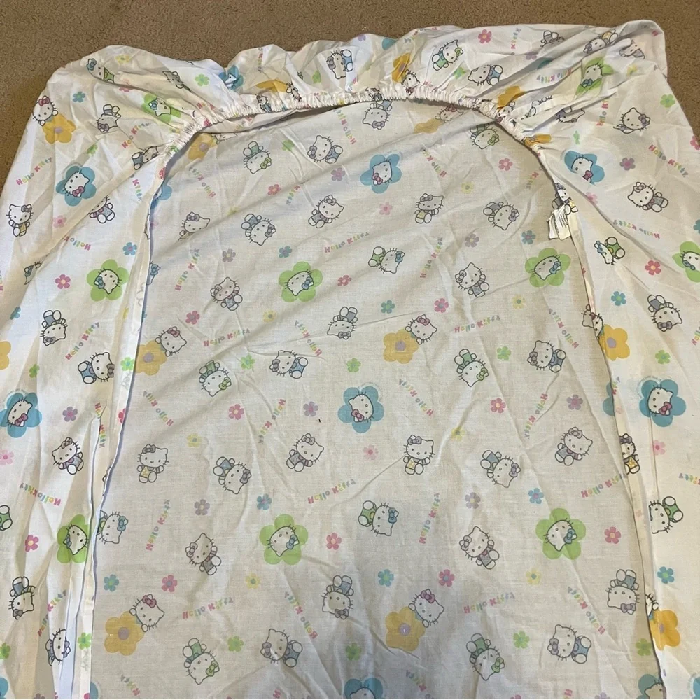 Vintage Y2K Sanrio Hello Kitty Fitted Twin‎ Size Bed Sheet 2001